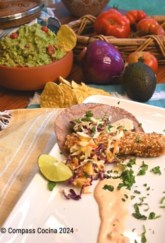 Super Crunchy Fish Tacos with Mango Slaw and Chipotle Mayo